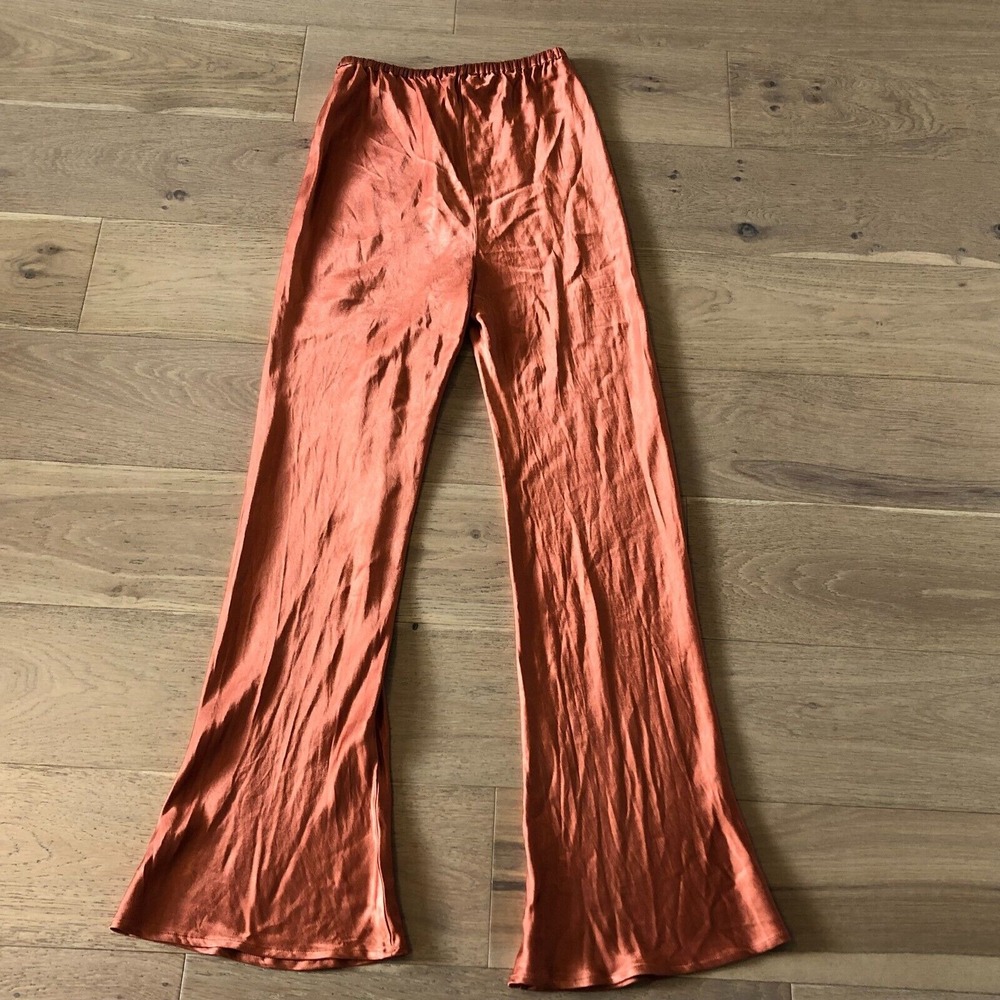 DISSH Simone Orange Satin Bias Cut Pants- Orange, AU 10 US 6 - Picture 11 of 13